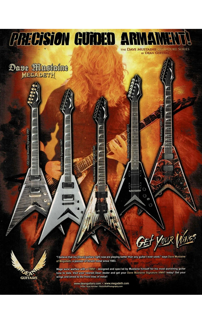DAVE MUSTAINE of MEGADETH - SIGNATURE - DEAN GUITARS - 2008 Print Ad