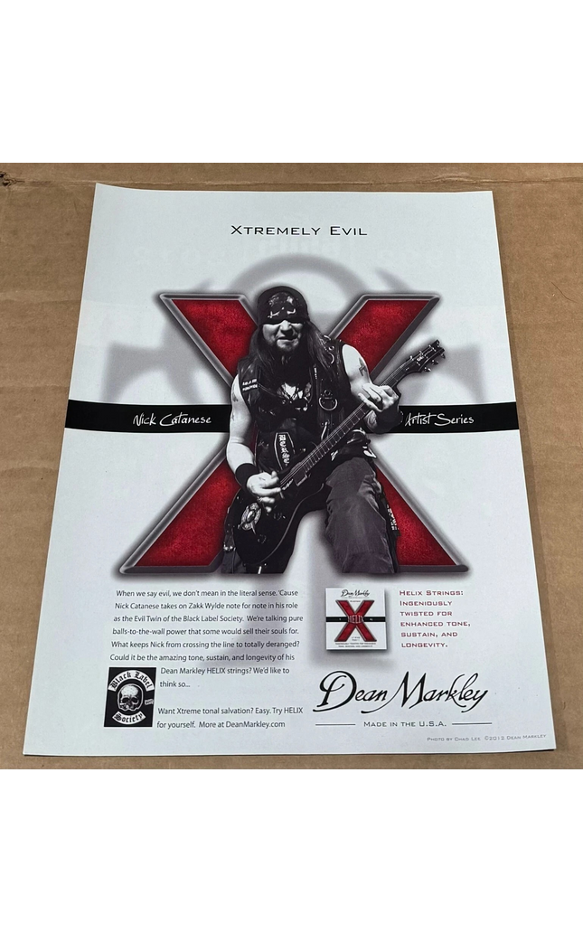 Nick Catanese of Black Label Society - Dean Markley Strings - 2012 Print Ad
