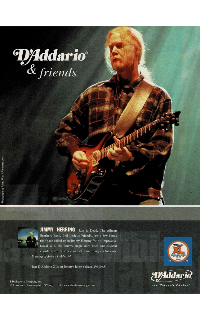 JIMMY HERRING - D'Addario Strings - 2003 Print Advertisement