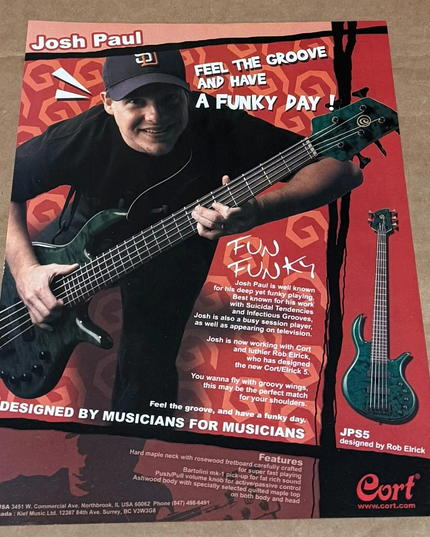 JOSH PAUL of SUICIDAL TENDENCIES - Cort Guitars - 2003 Print Advertisement