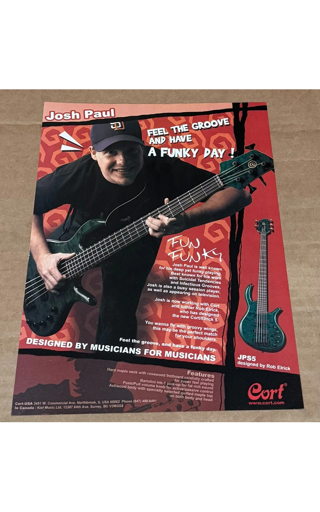 JOSH PAUL of SUICIDAL TENDENCIES - Cort Guitars - 2003 Print Advertisement