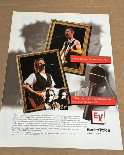 The Rembrandts - Electro-Voice Mics - 1996 Print Advertisement