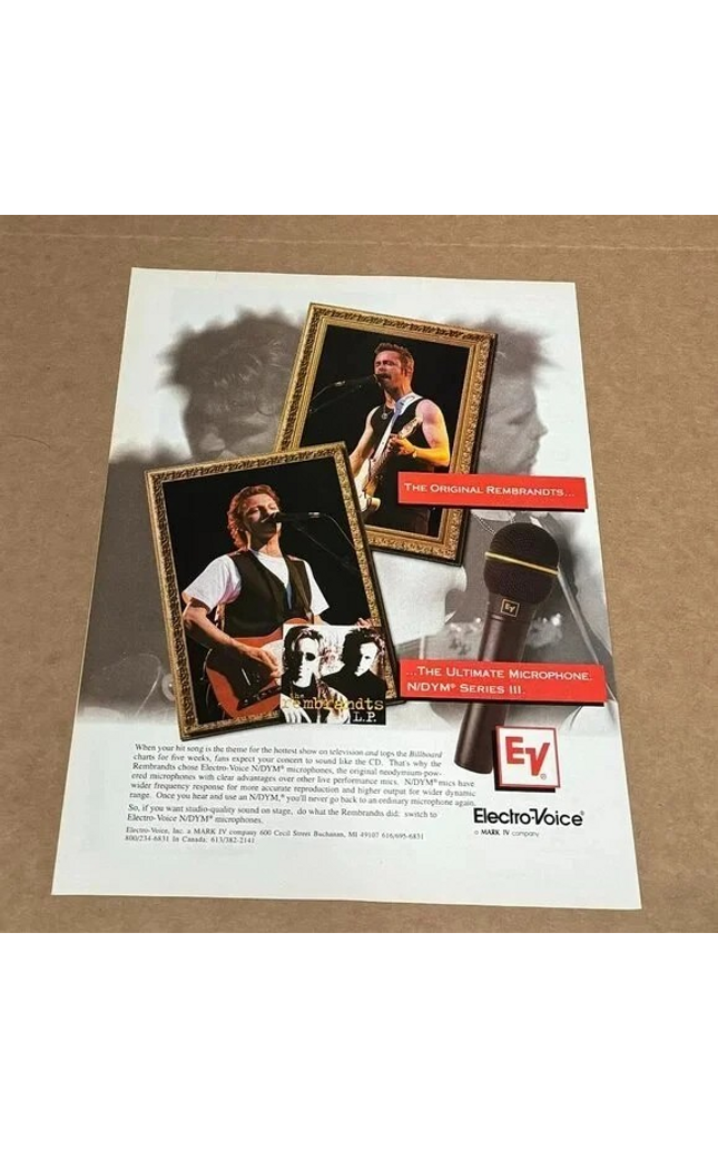 The Rembrandts - Electro-Voice Mics - 1996 Print Advertisement