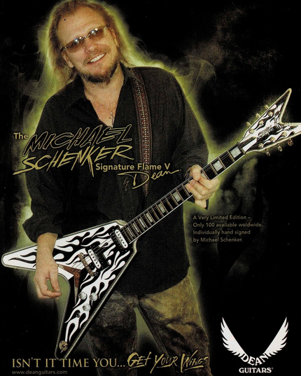 Michael Schenker of Scorpions - DEAN GUITARS - 2007 Print Advertisement