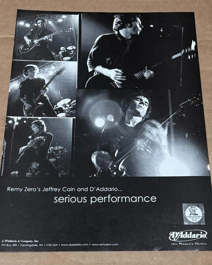 D'Addario Strings - Jeffrey Cain of Remy Zero - 2002 Print Advertisement