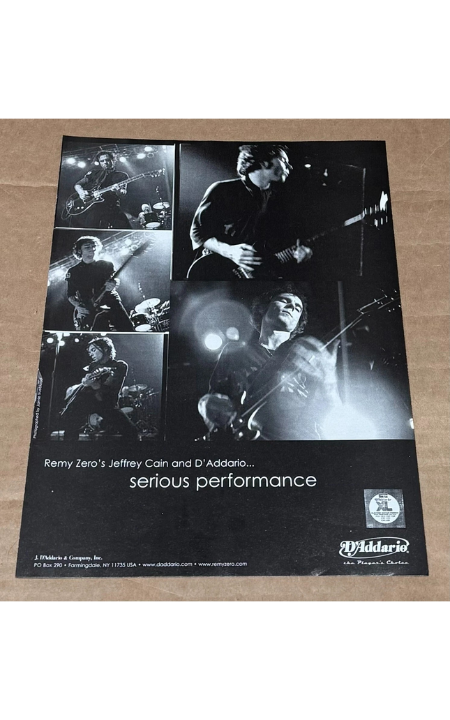 D'Addario Strings - Jeffrey Cain of Remy Zero - 2002 Print Advertisement