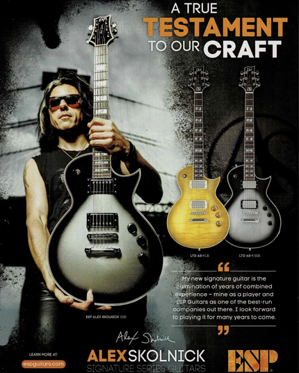 ALEX SKOLNICK of TESTAMENT - ESP GUITARS - Print Ad