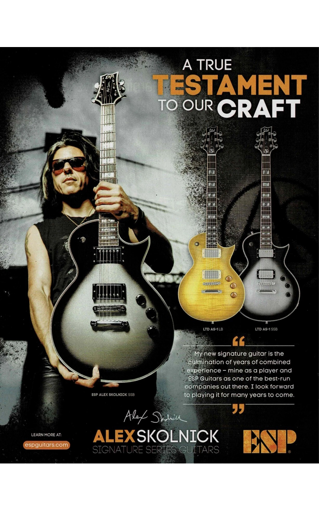ALEX SKOLNICK of TESTAMENT - ESP GUITARS - Print Ad