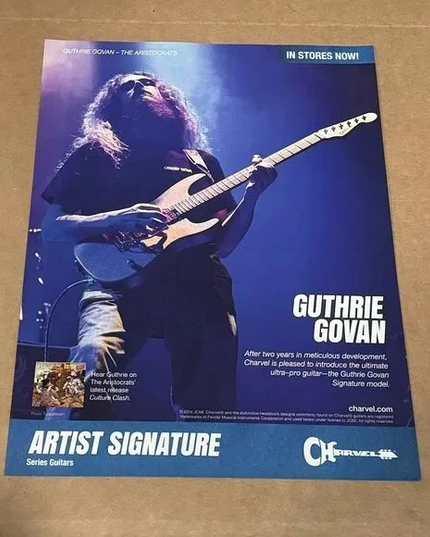 GUTHRIE GOVAN of The Aristocrats - CHARVEL GUITARS - 2015 Print Advertisement