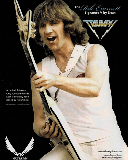 RIK EMMETT of TRIUMPH - DEAN GUITARS - SIGNATURE V - 2007 Print Ad