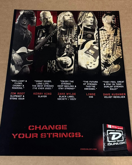 Dunlop - ZAKK WYLDE / JIM ROOT / KERRY KING / LINDE / KUSHNER - 2008 Print Ad