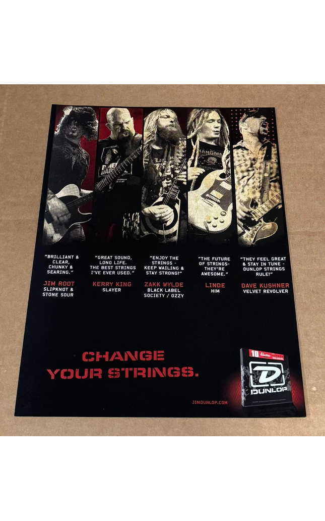 Dunlop - ZAKK WYLDE / JIM ROOT / KERRY KING / LINDE / KUSHNER - 2008 Print Ad