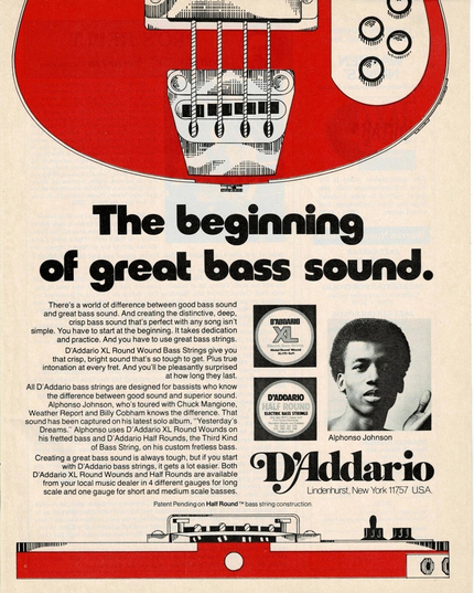 D'Addario Strings - ALPHONSO JOHNSON - Print Advertisement