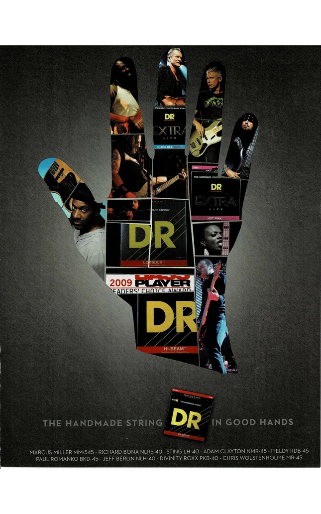 BONA / FIELDY / STING / CLAYTON / MILLER / ROXX - DR Strings - 2009 Print Ad