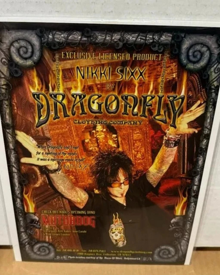 DRAGONFLY CLOTHING - NIKKI SIXX of MOTLEY CRUE - 2002 - Music Print Ad