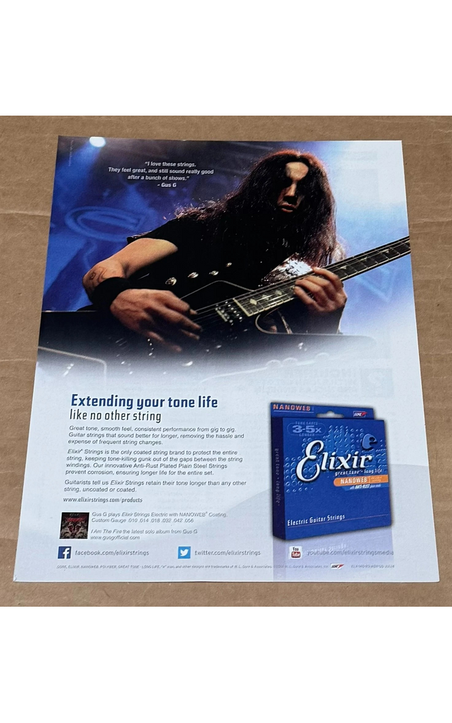 Elixir Strings - GUS G - 2014 Print Advertisement