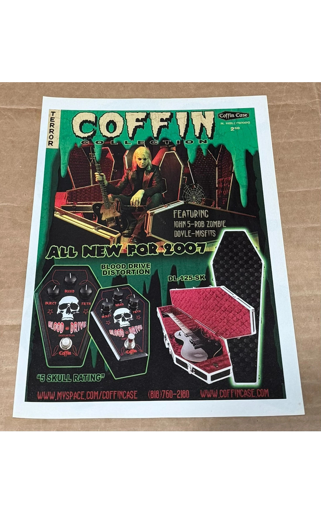 John 5 of Rob Zombie - Coffin Case - 2007 Print Advertisement
