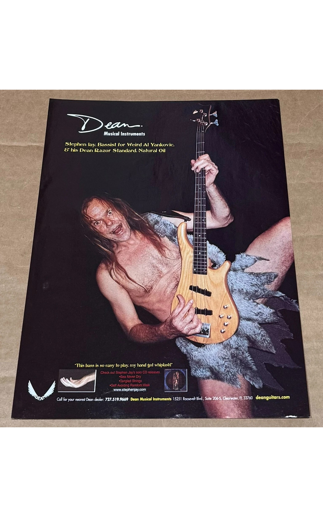 Stephen Jay of Weird Al Yankovic - Dean Musical Instruments - 2001 Print Advertisement